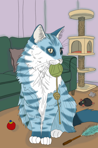 Full body with detailed background and shading - $70